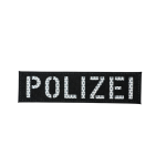 Lasercut Patch "POLIZEI" Schwarz Weiß reflektierend